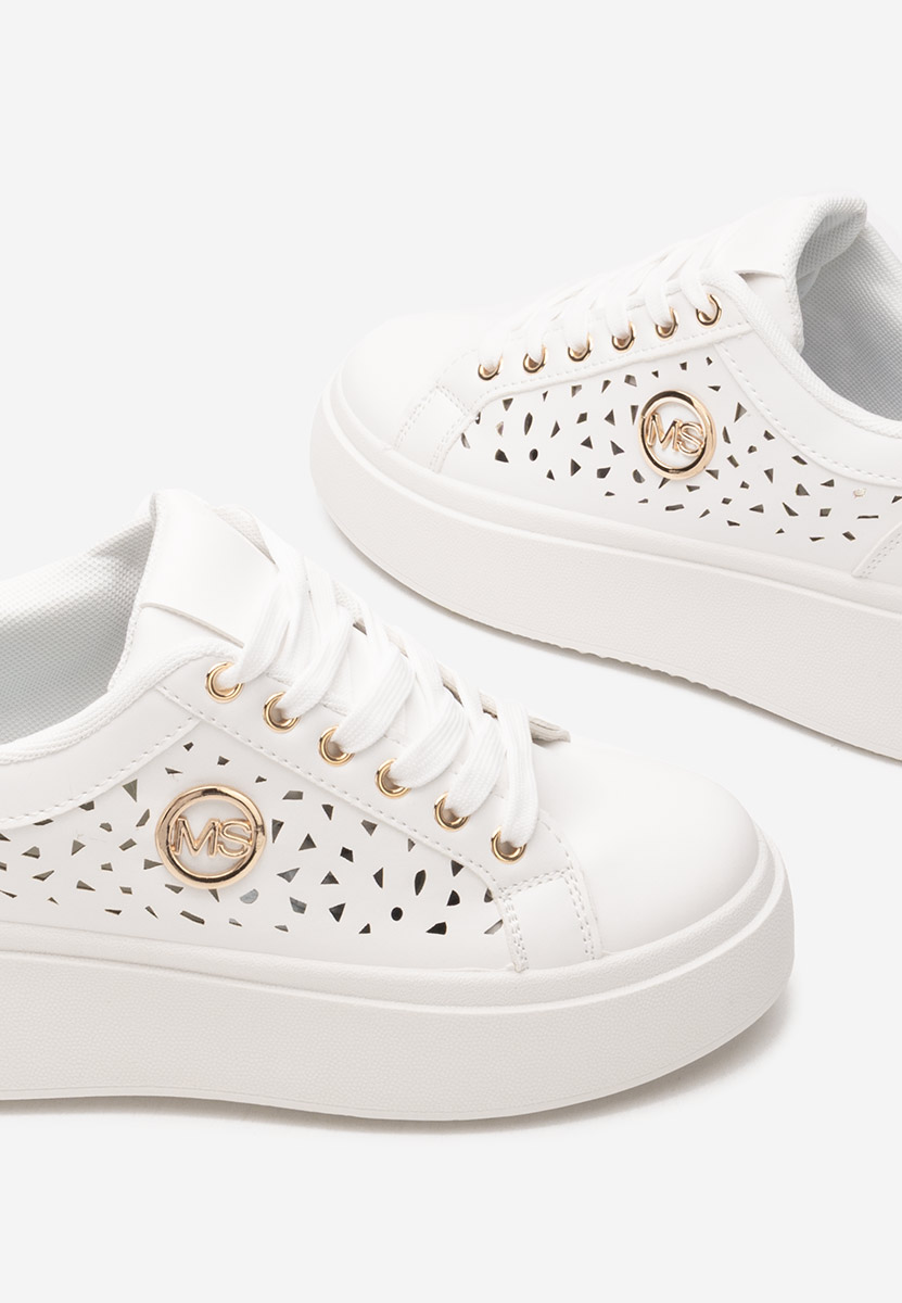 Sneakers cu platformă Nicolette albi