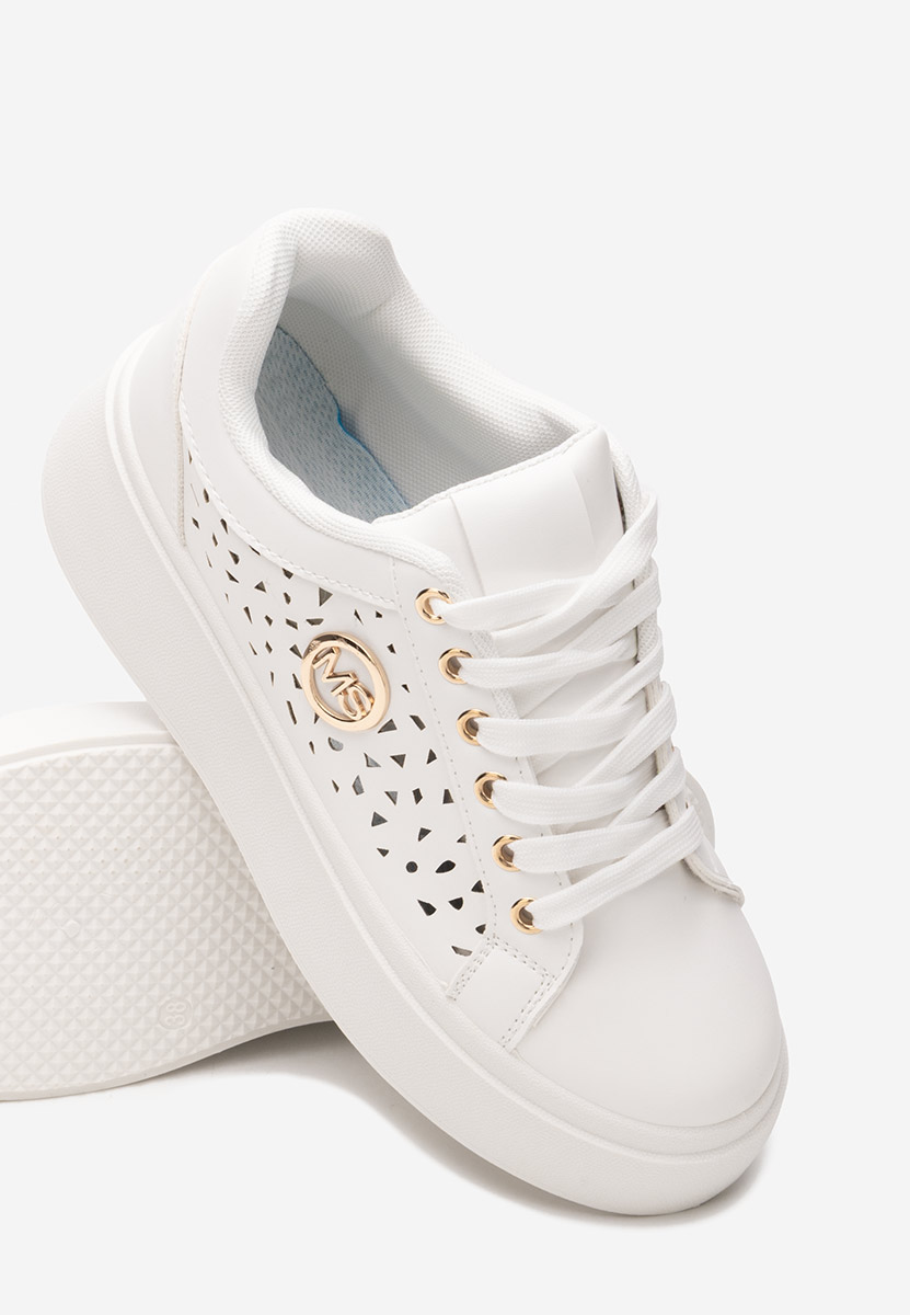 Sneakers cu platformă Nicolette albi