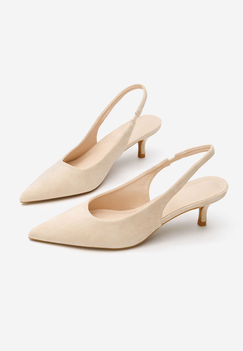 Pantofi cu toc subtire Tressie bej