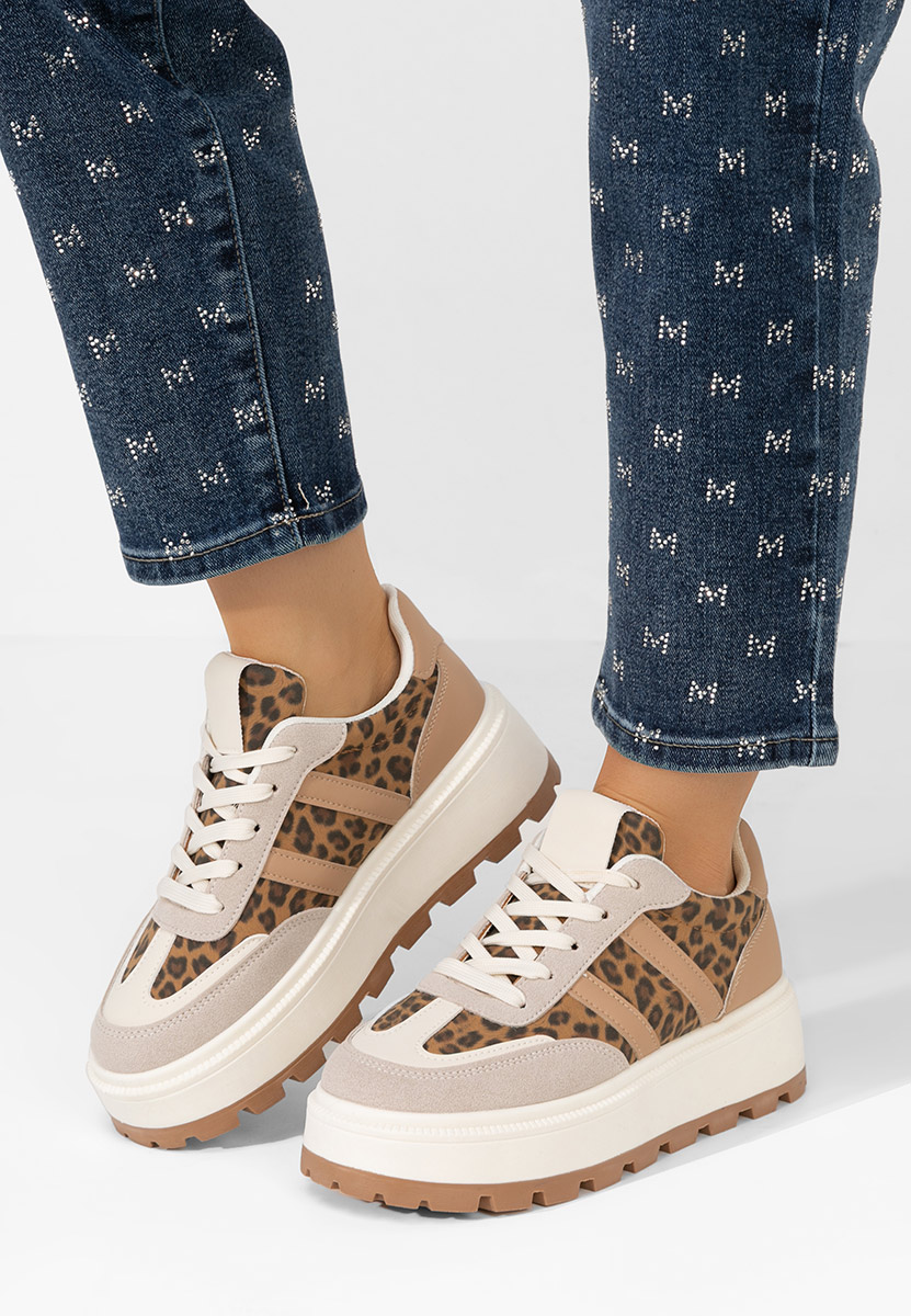 Sneakers cu platforma Prudensa leopard