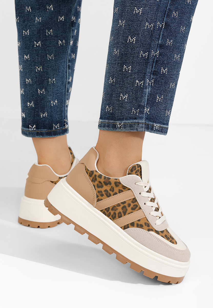 Sneakers cu platforma Prudensa leopard
