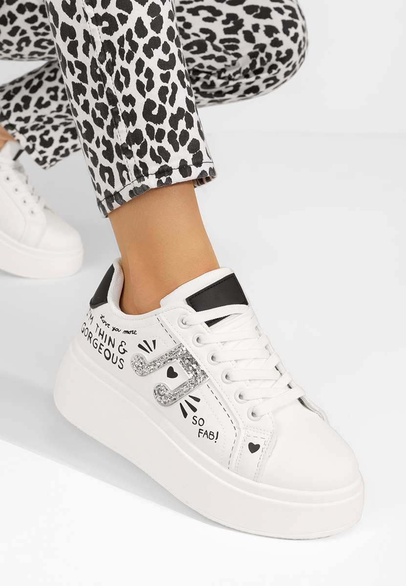 Sneakers cu platforma Melysa albi
