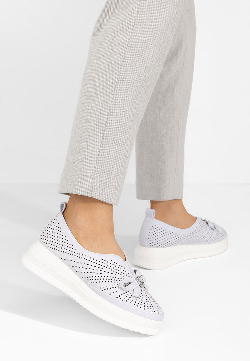 Pantofi casual dama Robertta albi