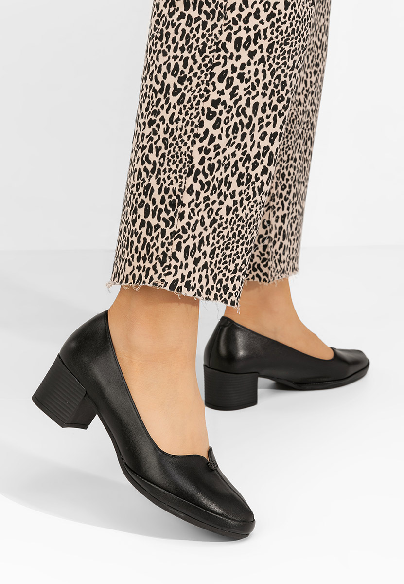 Pantofi cu toc gros Jinny V2 negri