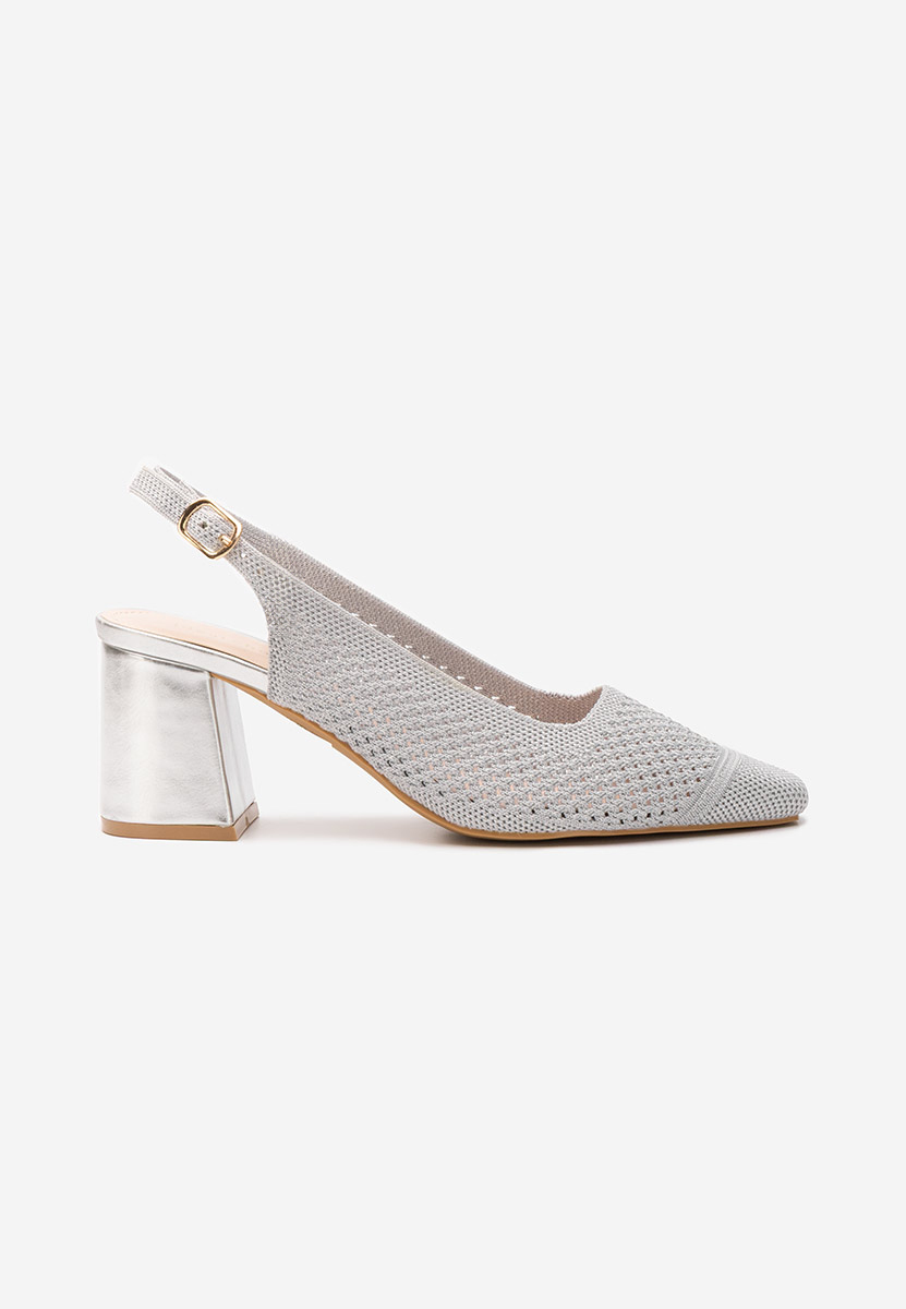 Pantofi slingback Patria argintii