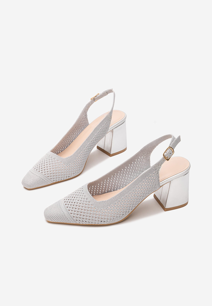 Pantofi slingback Patria argintii