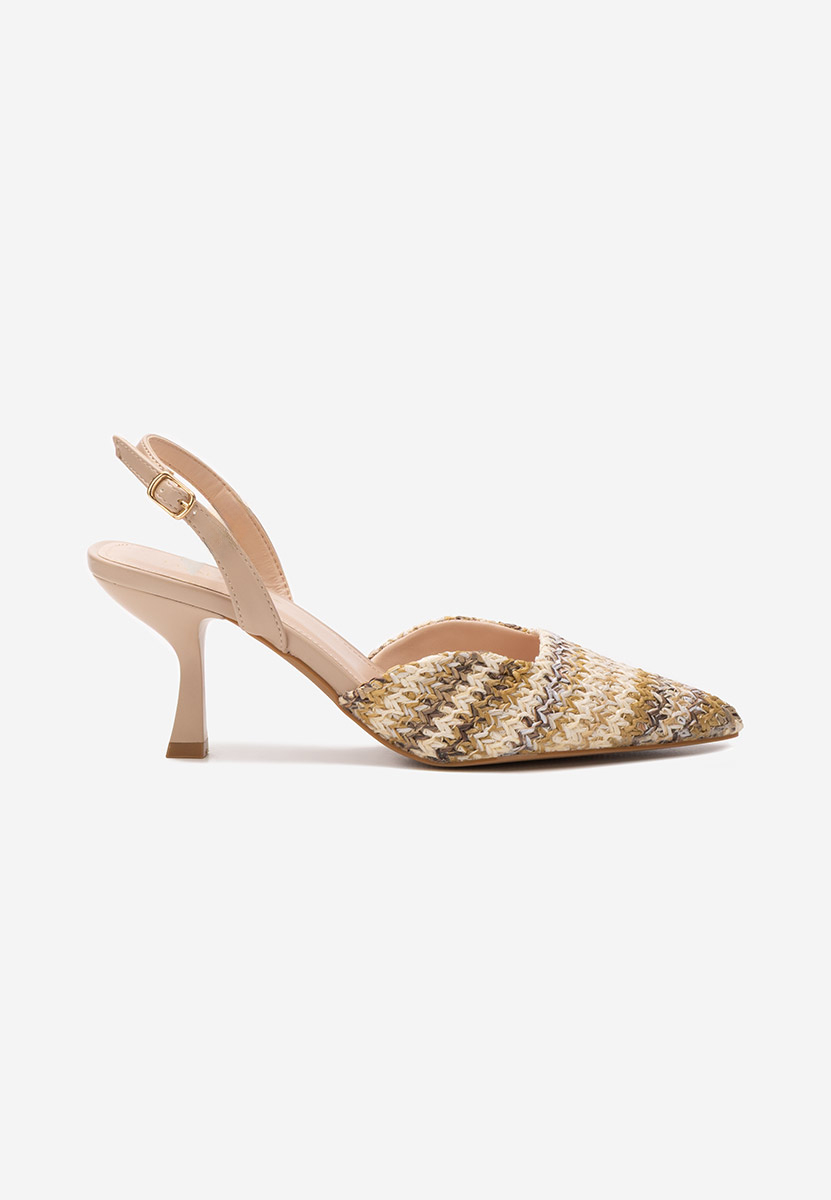 Pantofi cu toc subtire Shemika kaki
