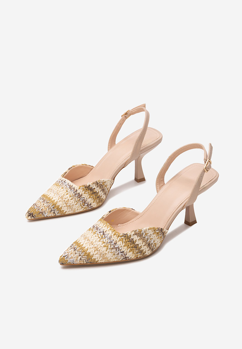 Pantofi cu toc subtire Shemika kaki