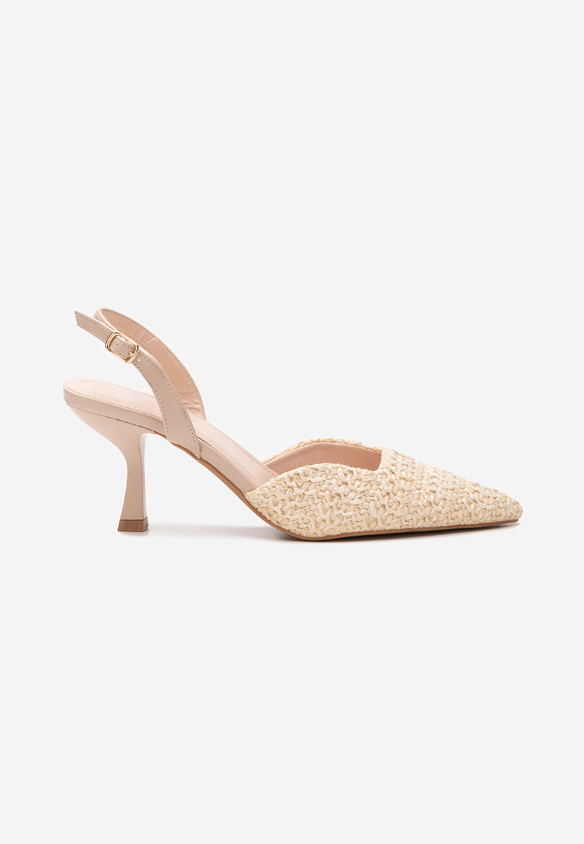 Pantofi cu toc subtire Shemika bej