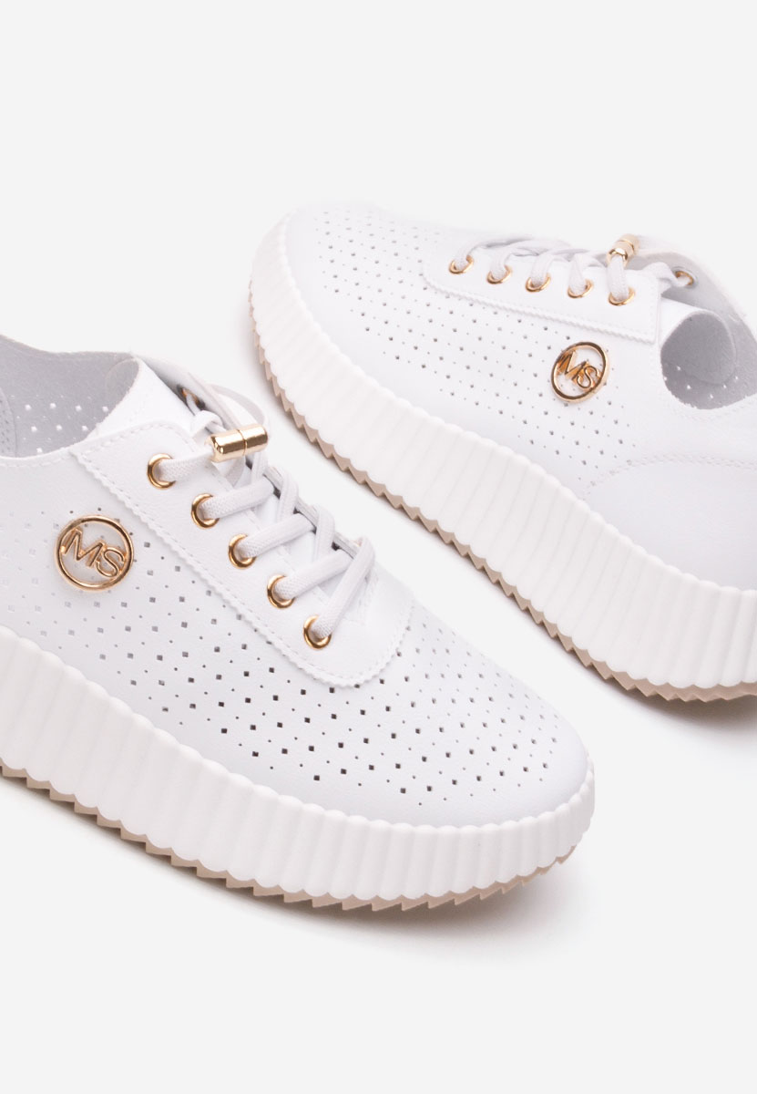 Sneakers cu platforma Marlena albi