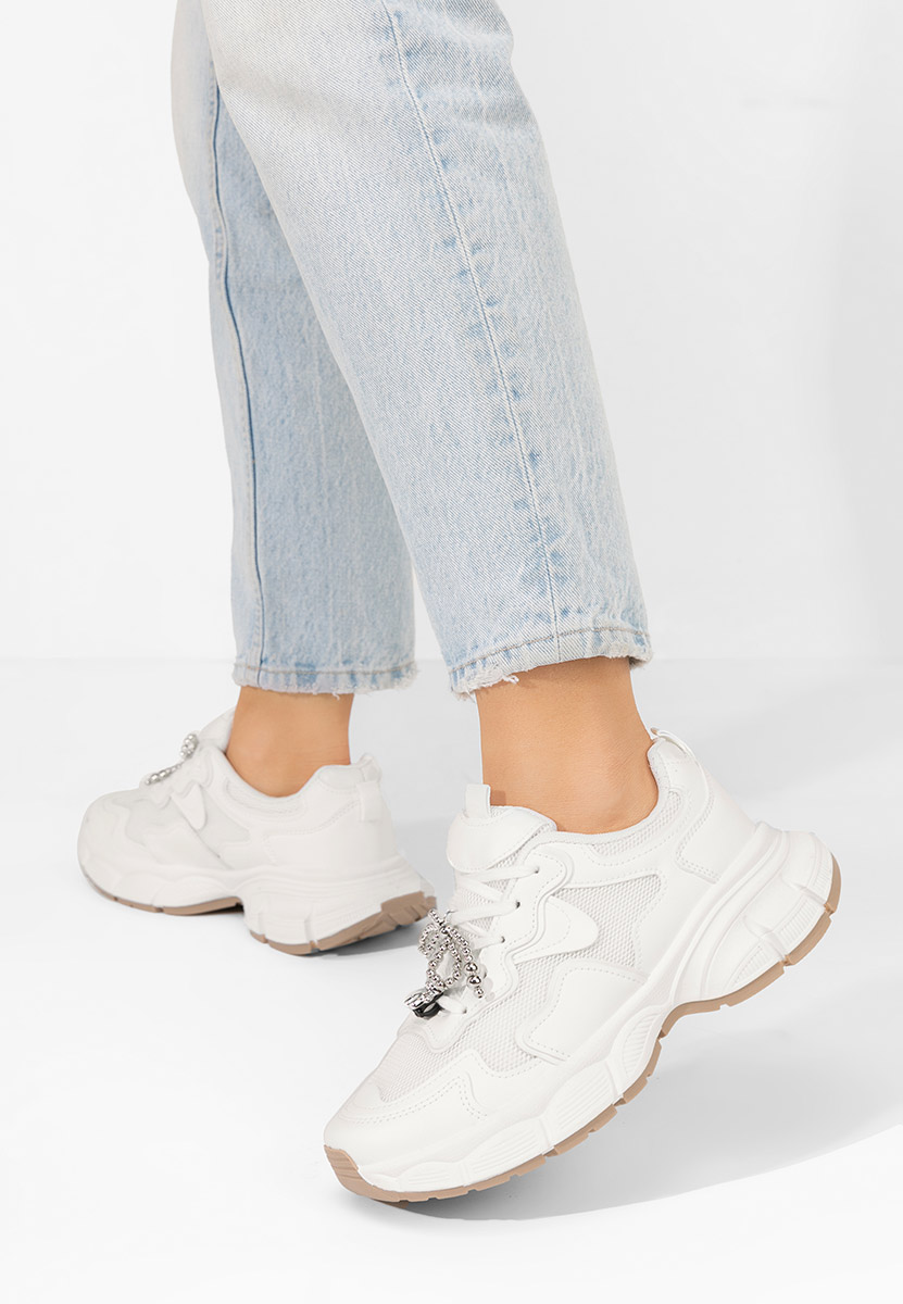 Sneakers cu platforma Jasmyne albi