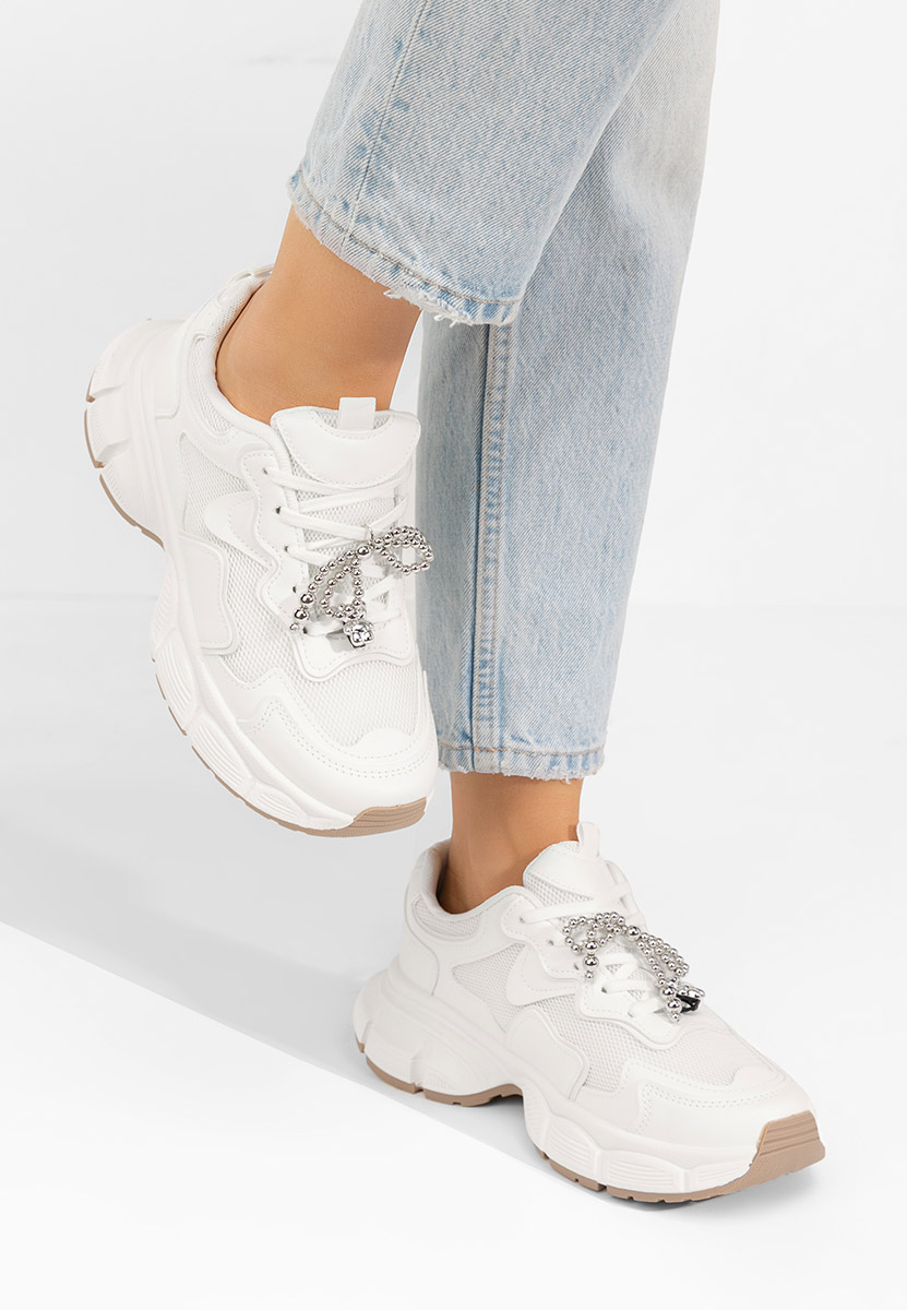 Sneakers cu platforma Jasmyne albi