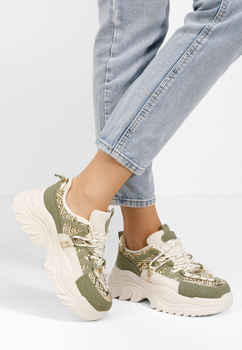 Sneakers cu platforma verzi