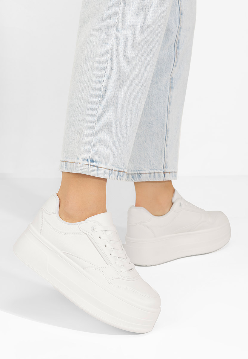 Sneakers cu platformă Mallena albi
