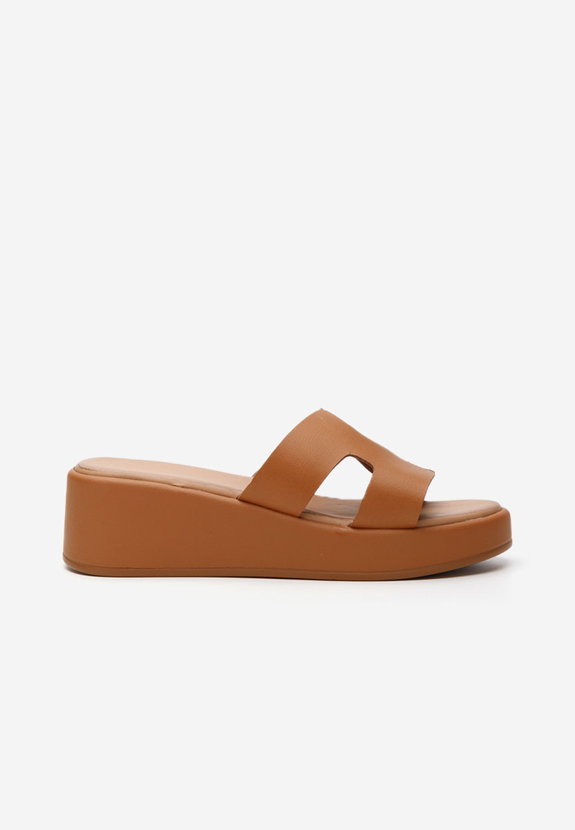 Papuci cu platformă Malynda camel