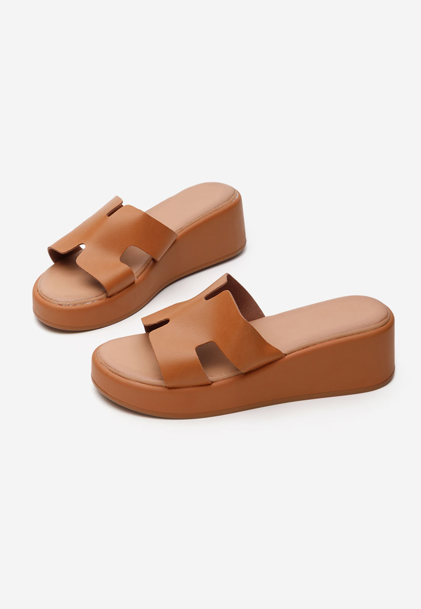 Papuci cu platformă Malynda camel