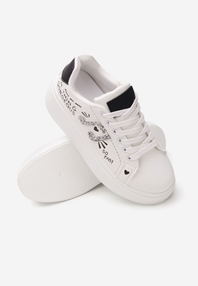 Sneakers cu platforma Melysa albi