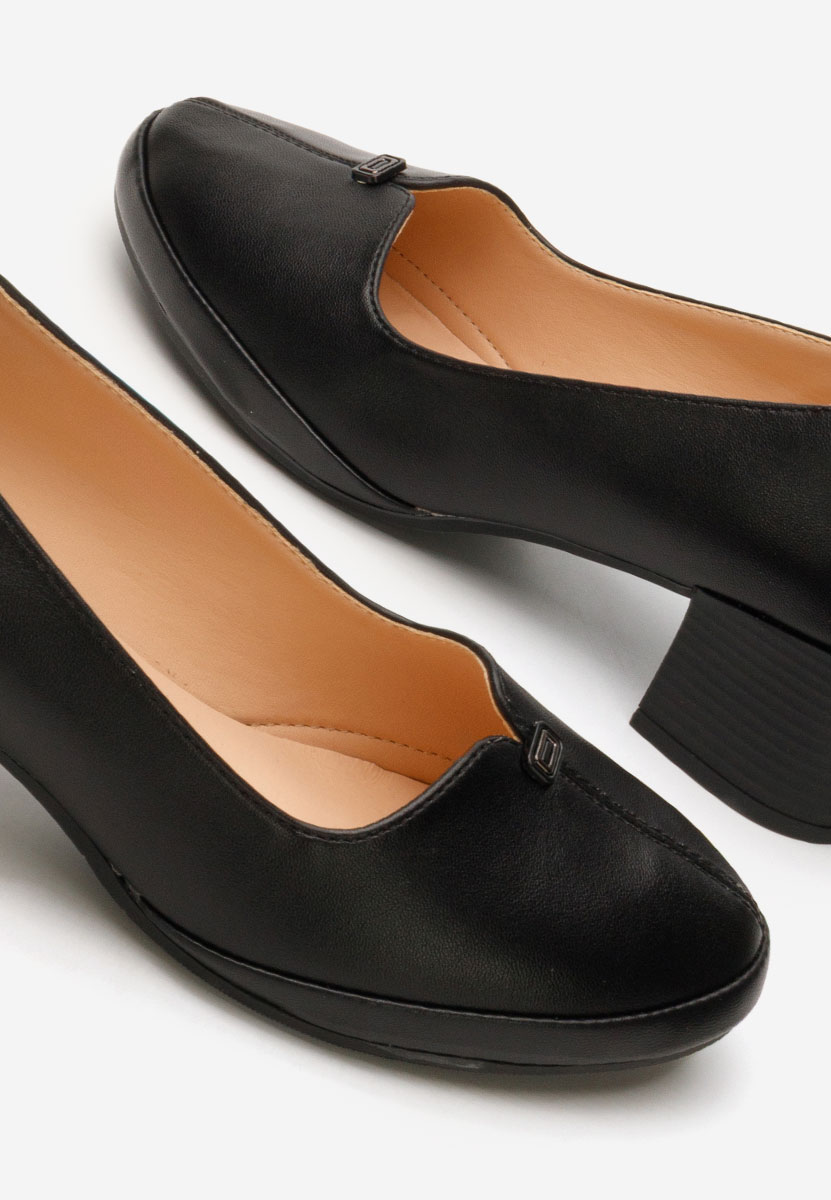 Pantofi cu toc gros Jinny V2 negri