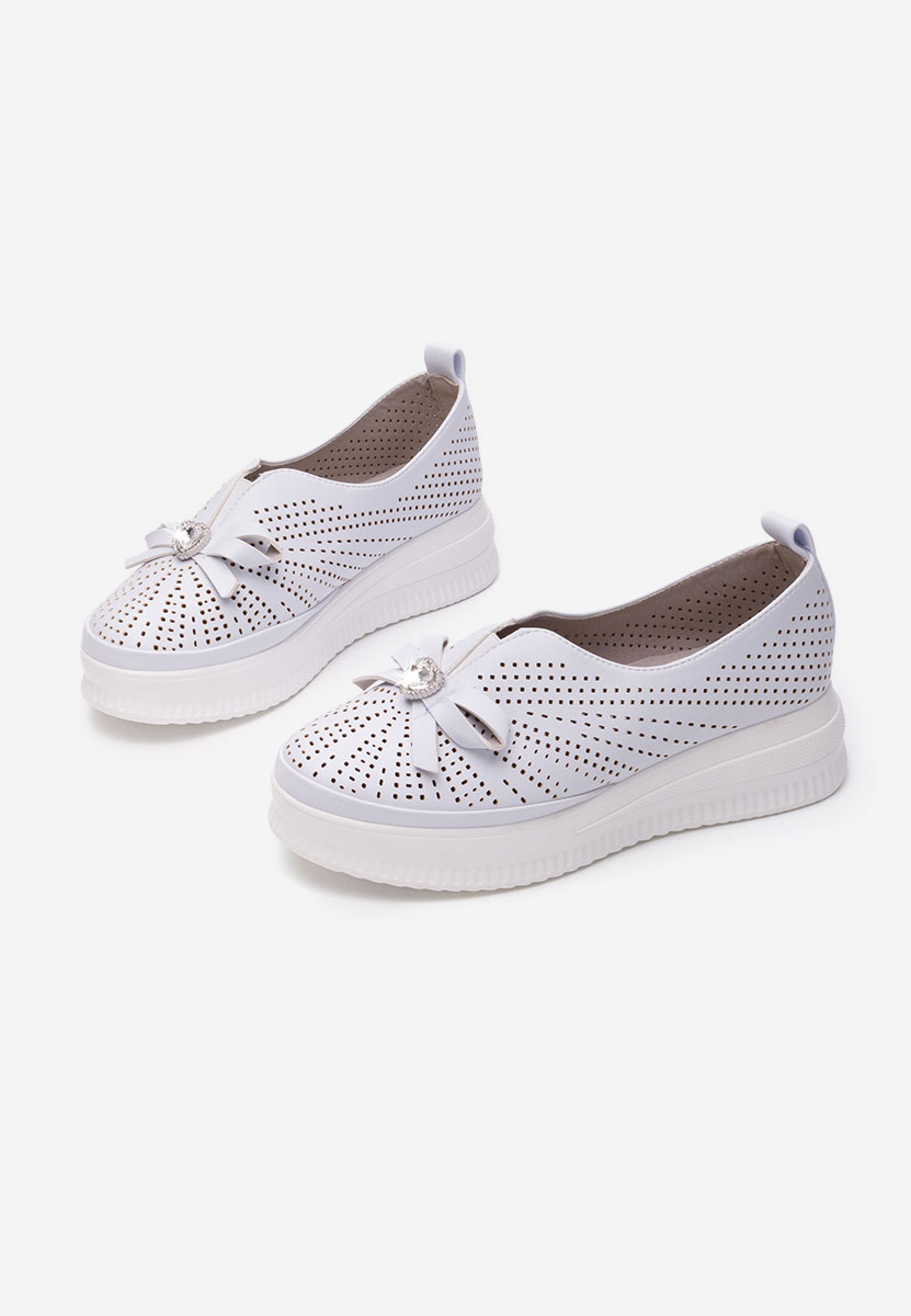 Pantofi casual dama Robertta albi