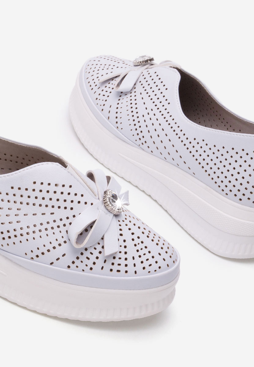 Pantofi casual dama Robertta albi