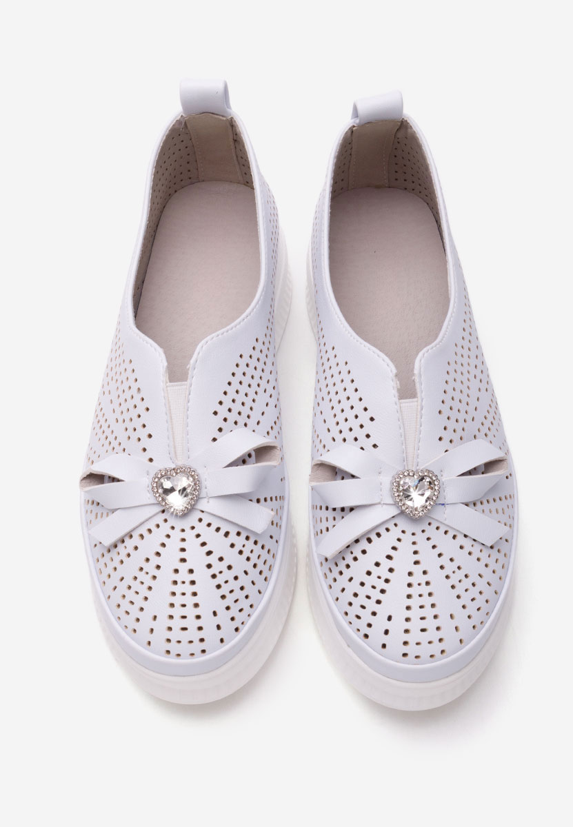 Pantofi casual dama Robertta albi