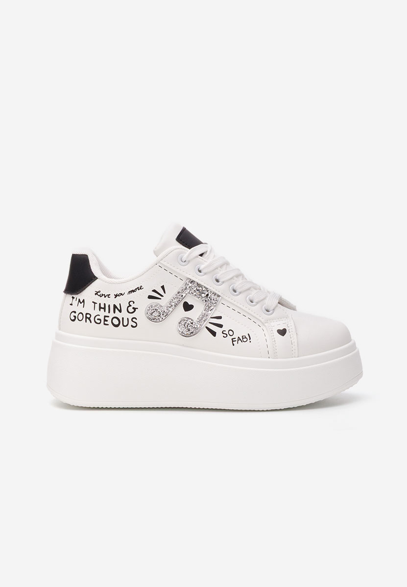 Sneakers cu platforma Melysa albi