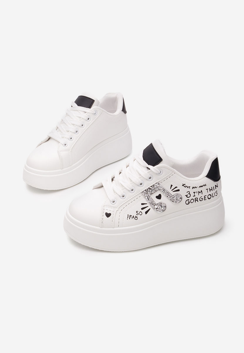 Sneakers cu platforma Melysa albi