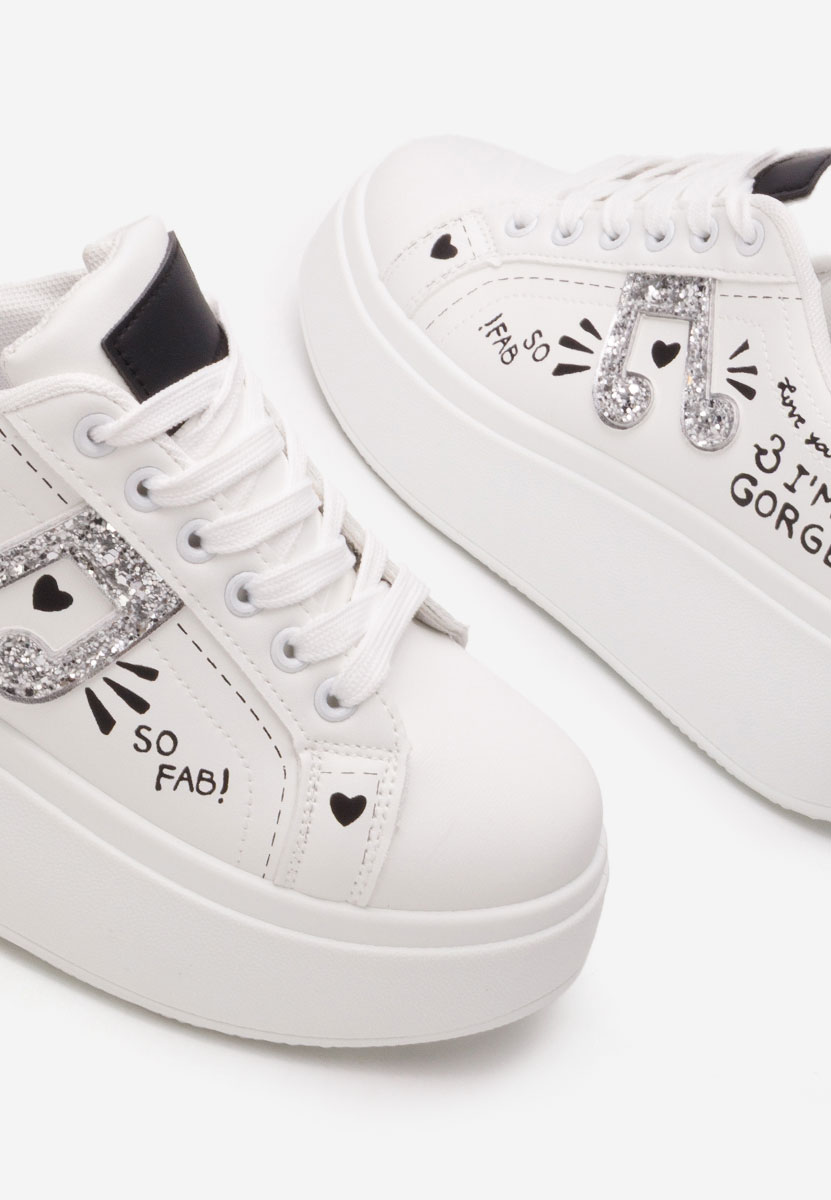 Sneakers cu platforma Melysa albi
