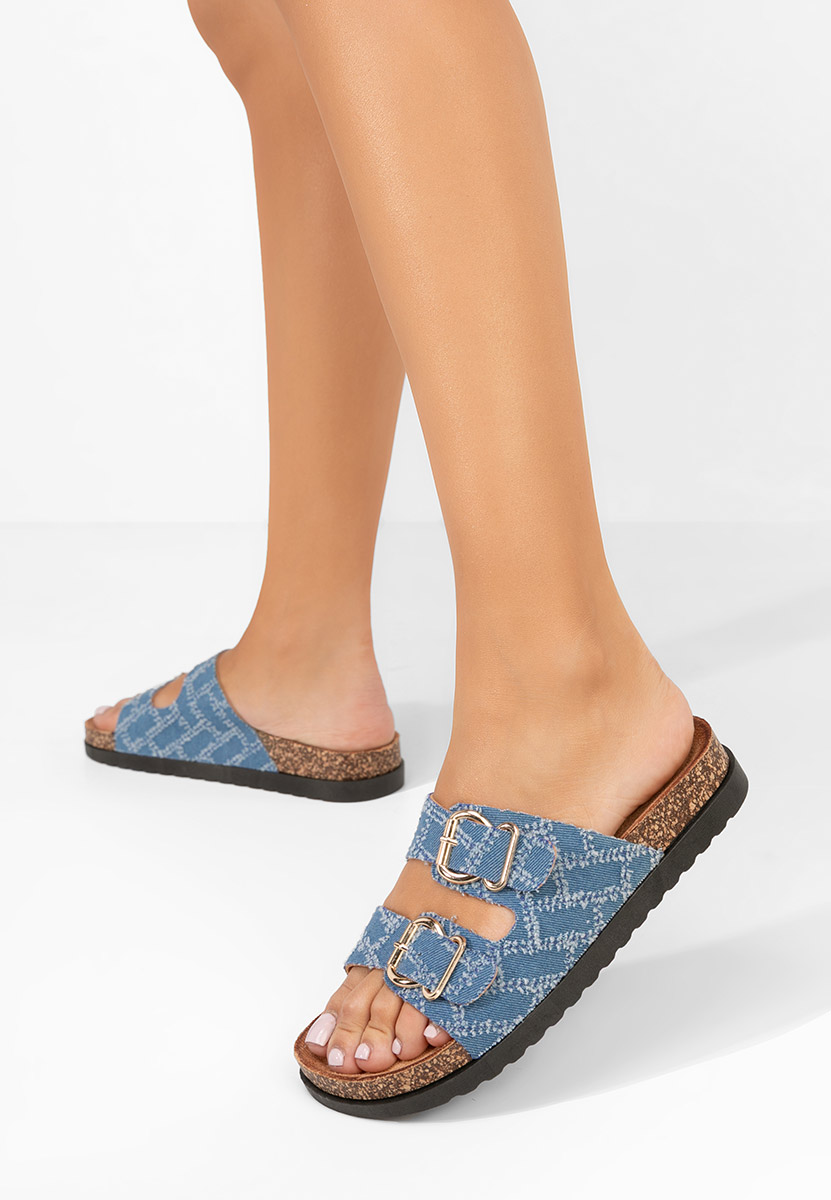 Papuci fara toc Krysta denim