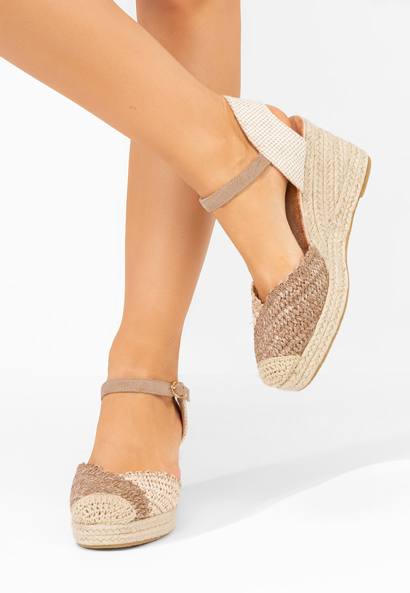 Sandale cu platforma tip espadrile Dovie kaki