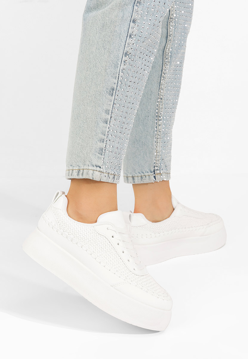 Sneakers cu platforma Cecila albi