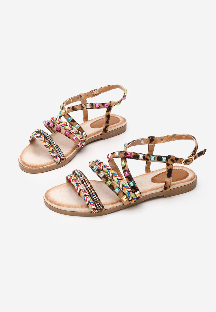 Sandale dama fara toc Letty leopard