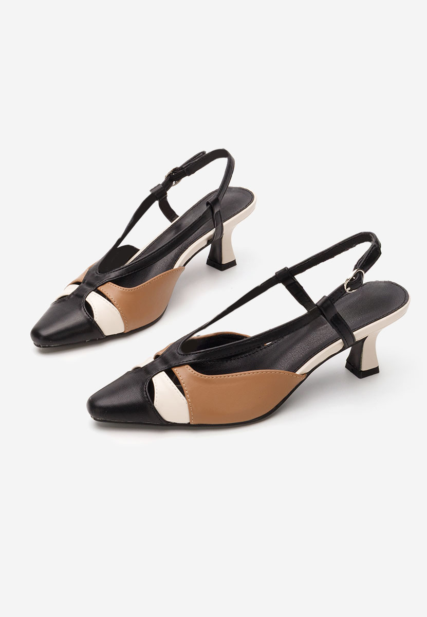 Pantofi slingback Angelyna multicolori