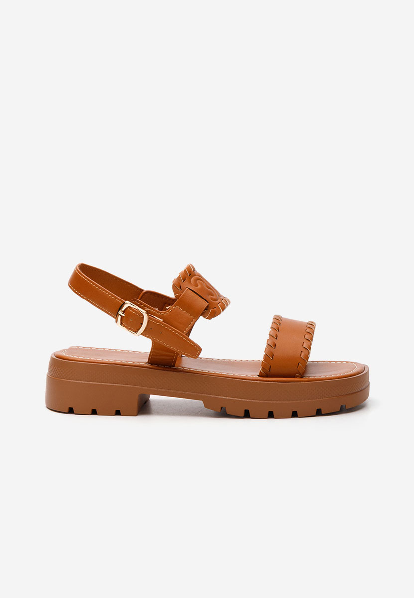 Sandale dama fara toc Loryanna camel