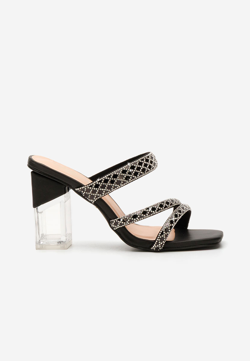 Sandale cu toc gros Marysa negre
