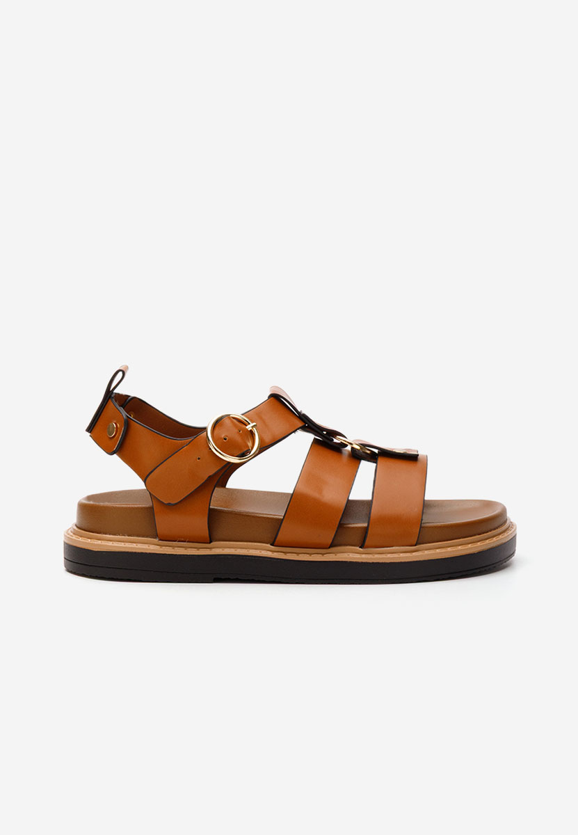 Sandale dama fara toc Lindsaya camel