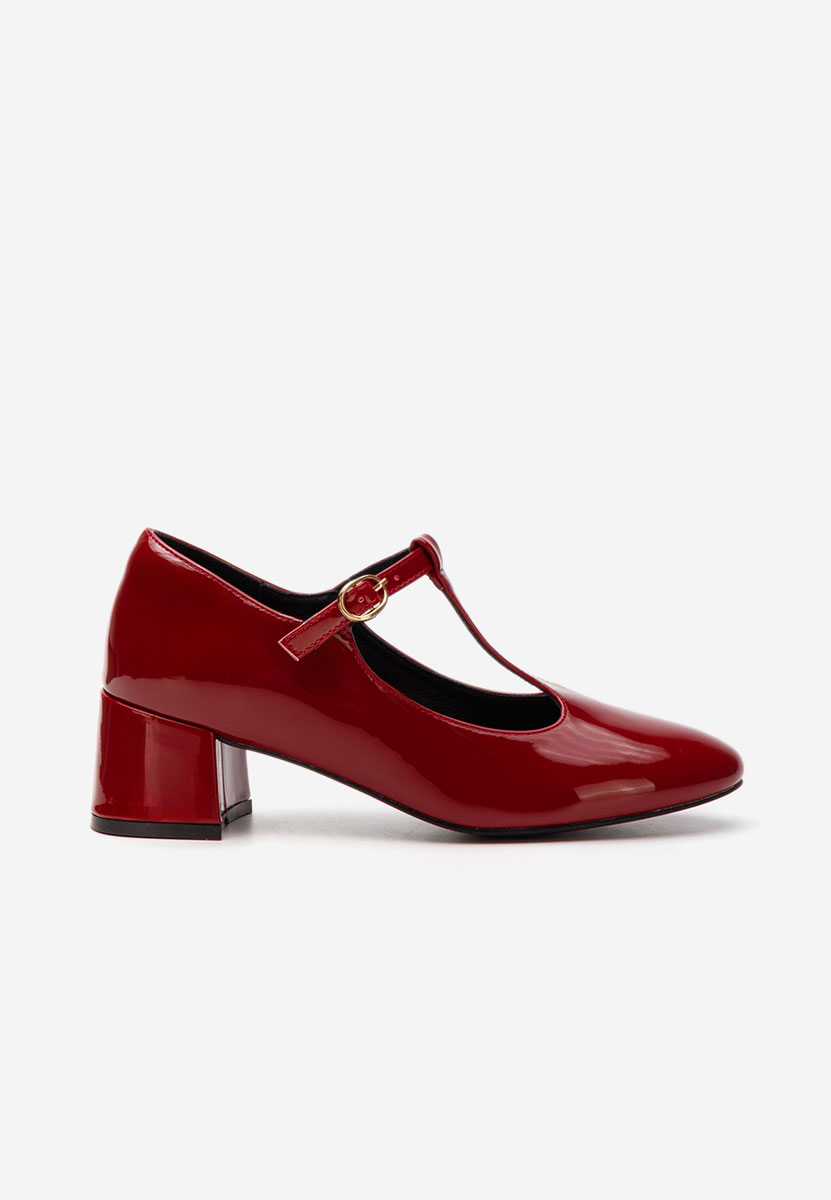 Pantofi cu toc gros Kiora rosii