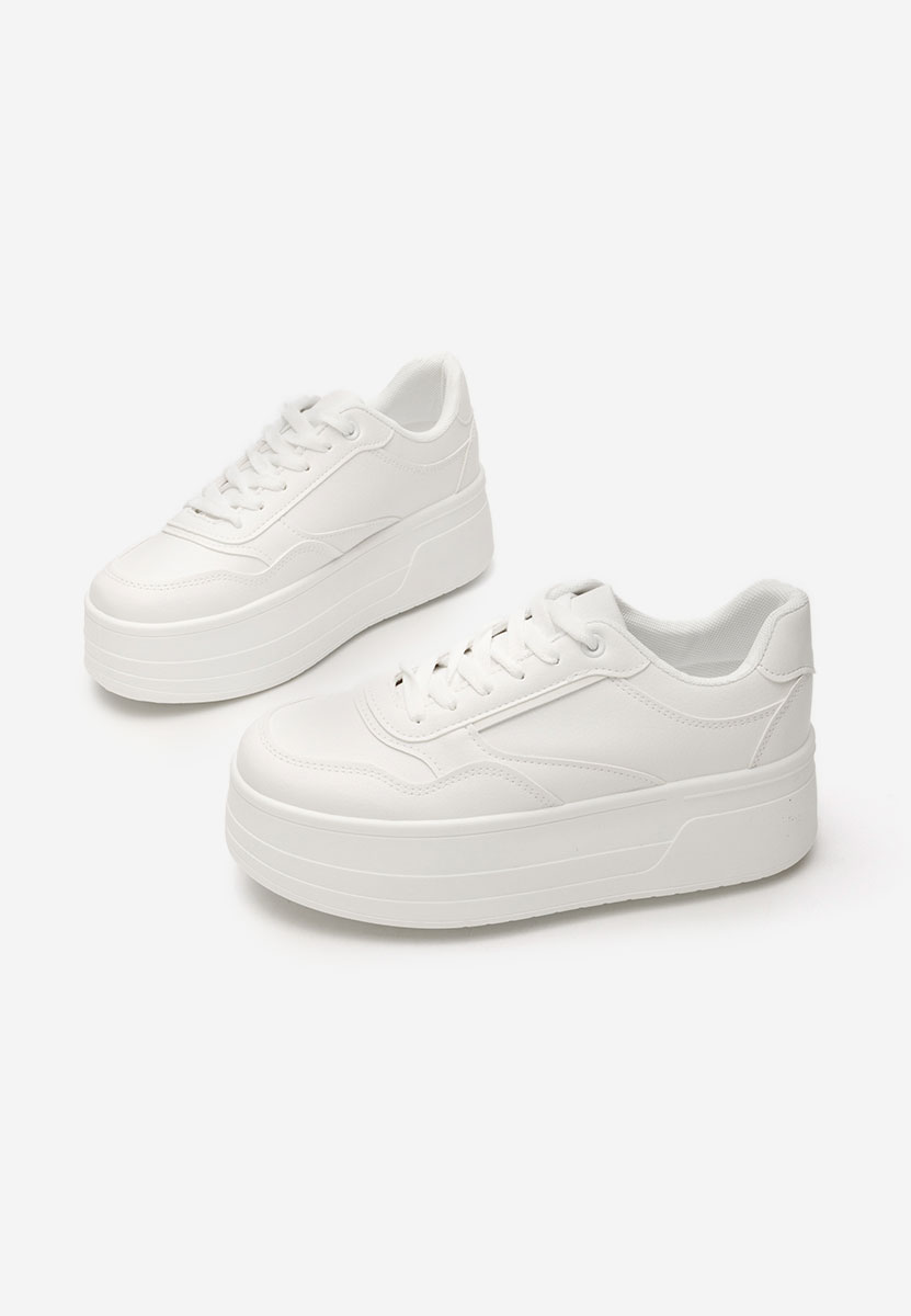 Sneakers cu platformă Mallena albi