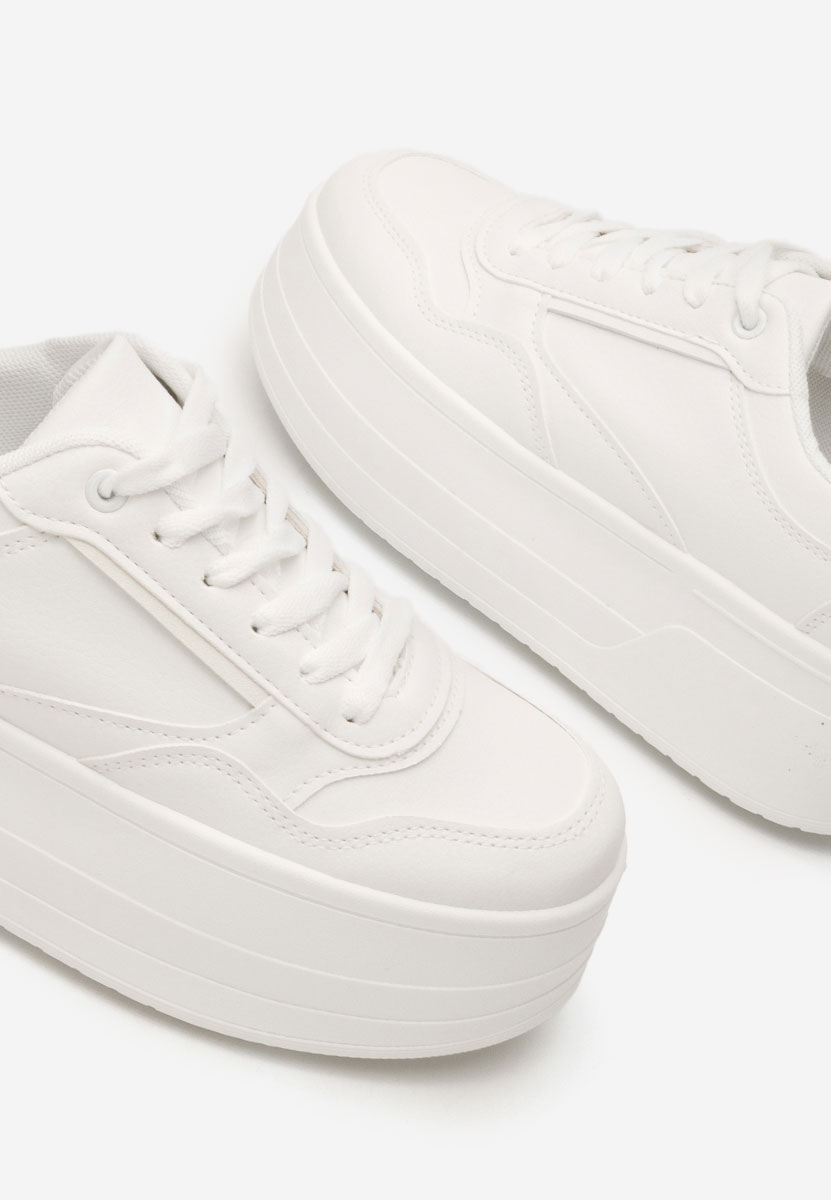 Sneakers cu platformă Mallena albi