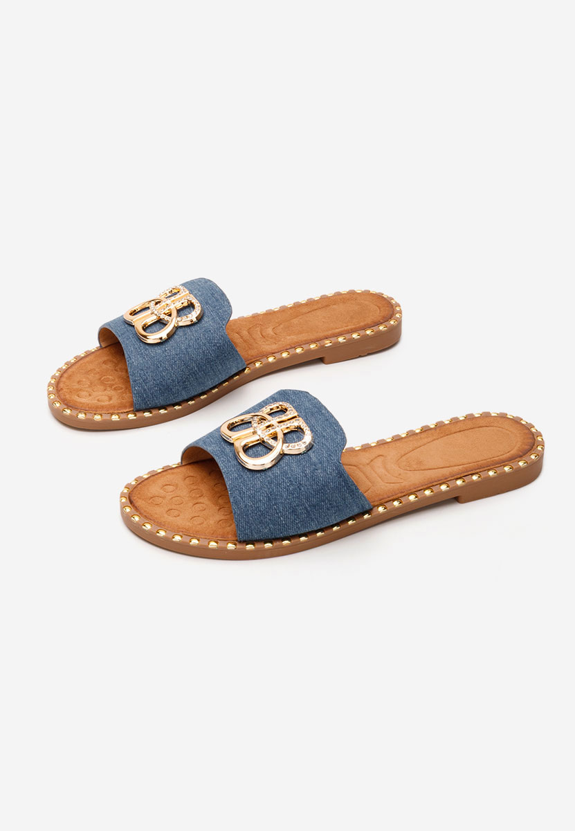 Papuci fara toc Evelina denim