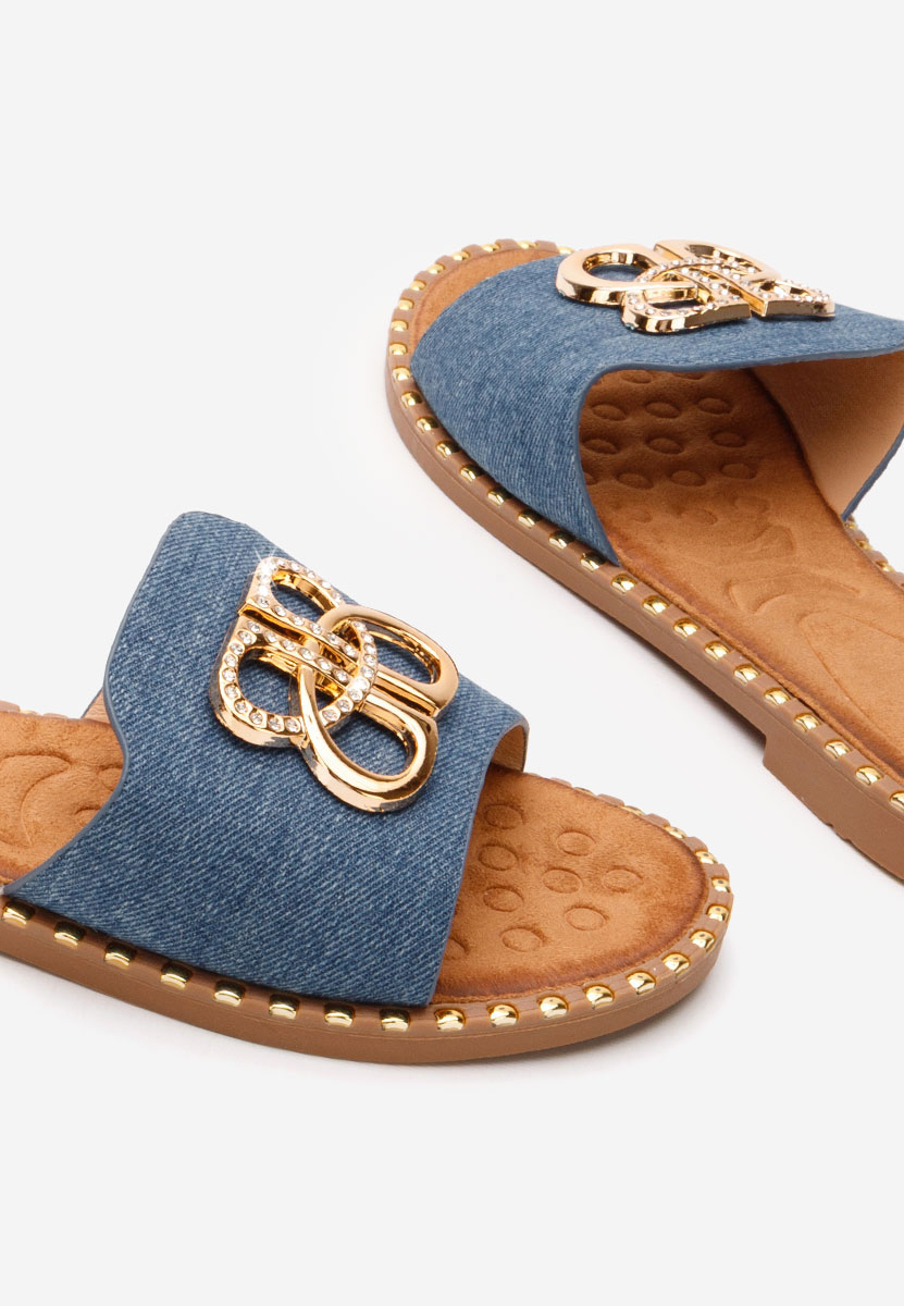 Papuci fara toc Evelina denim