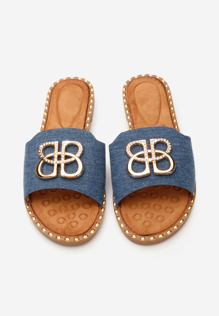 Papuci fara toc Evelina denim