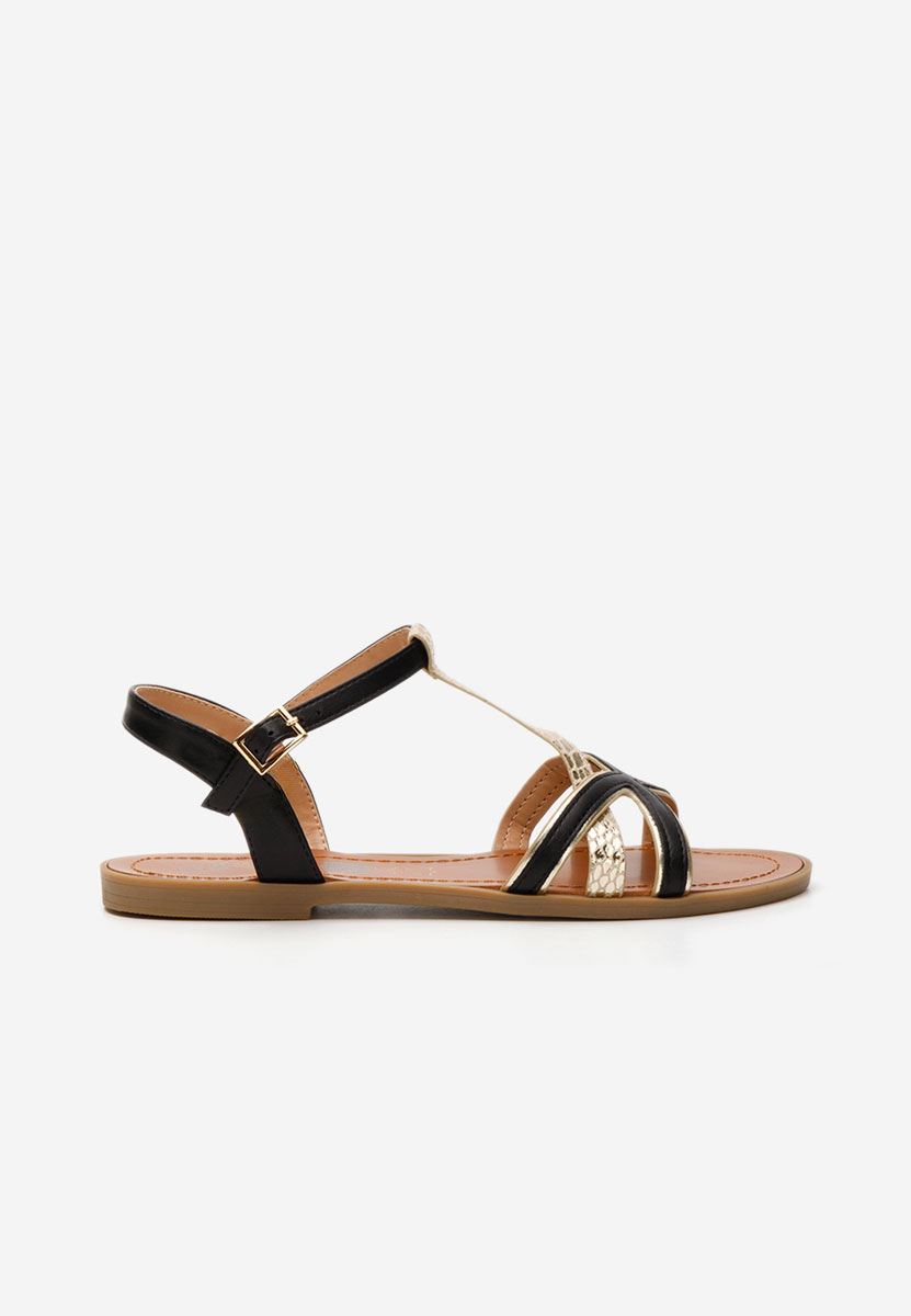 Sandale dama fara toc Lattonia negre