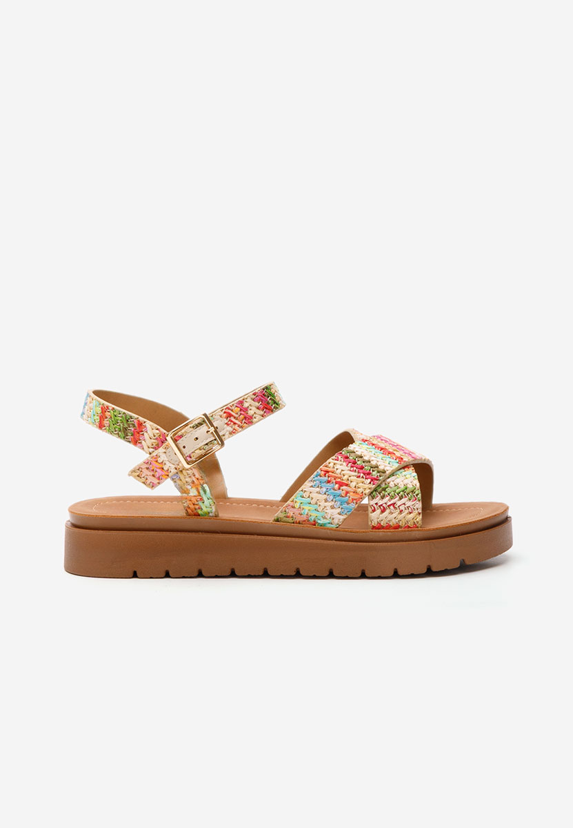 Sandale dama fara toc Deadra multicolori