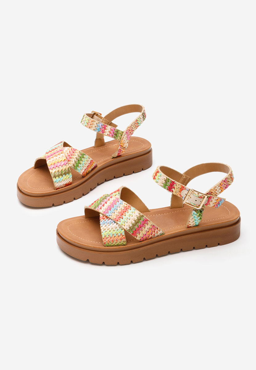 Sandale dama fara toc Deadra multicolori
