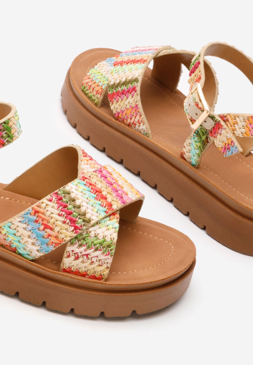 Sandale dama fara toc Deadra multicolori