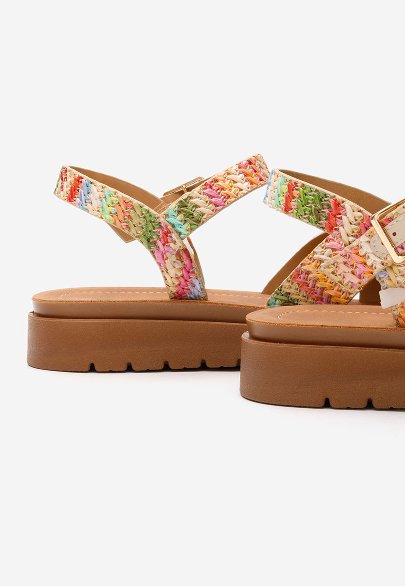 Sandale dama fara toc Deadra multicolori