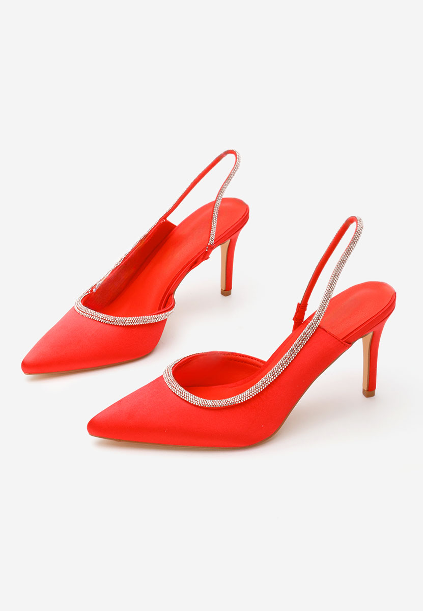 Pantofi stiletto slingback Jeyce rosii