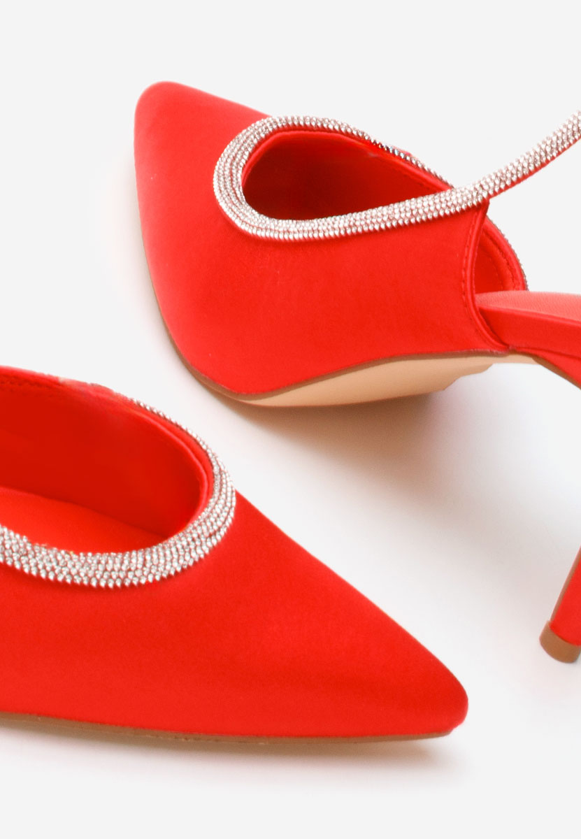 Pantofi stiletto slingback Jeyce rosii