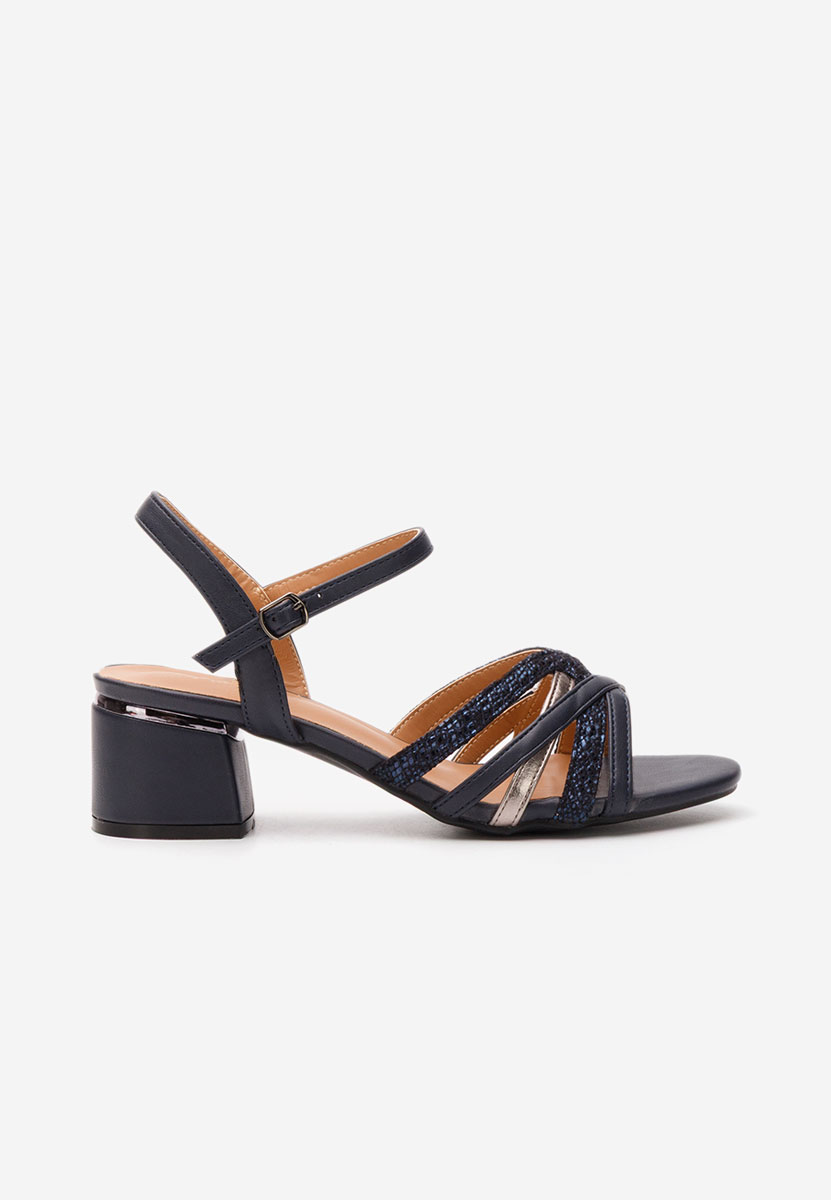 Sandale cu toc gros Jennea navy